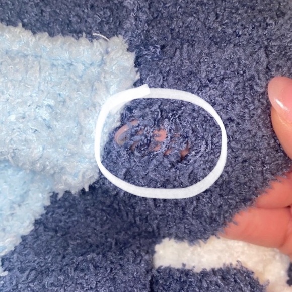 POL Blue/White/Pink Oversized Chenille Sweater, Size Medium - Picture 5 of 8